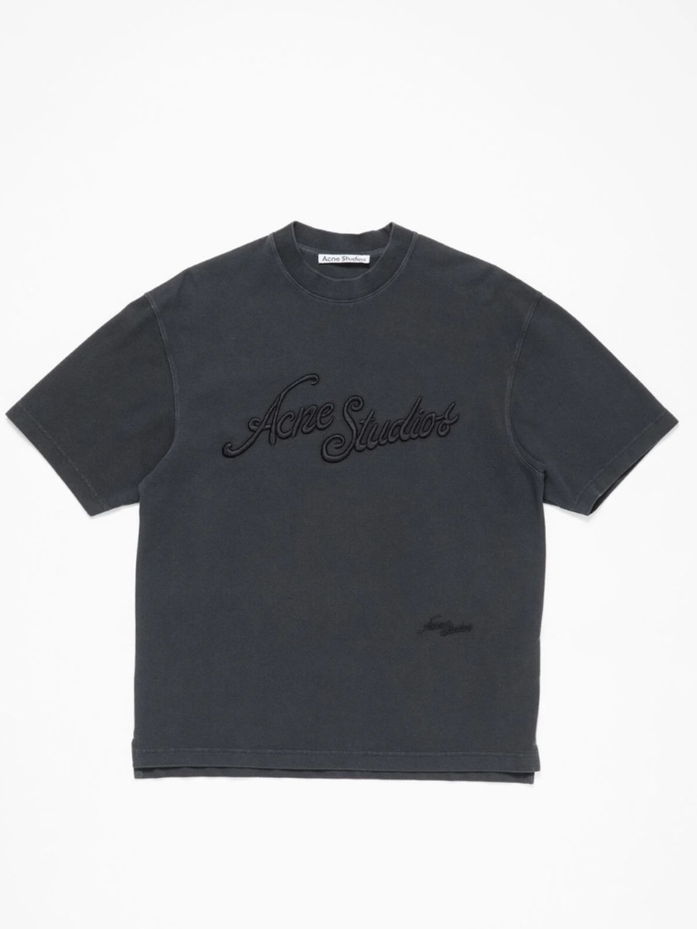 Acne Studios Embroidered Logo T-Shirt size S in Faded Black